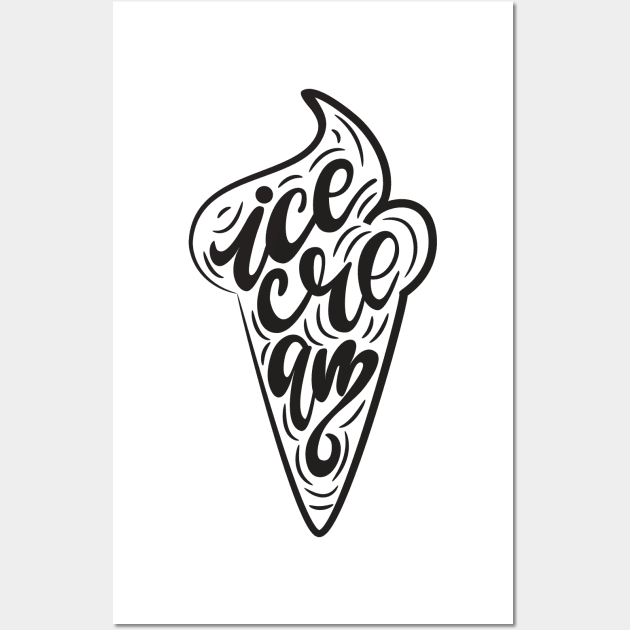 ice cream typo Wall Art by Mako Design 